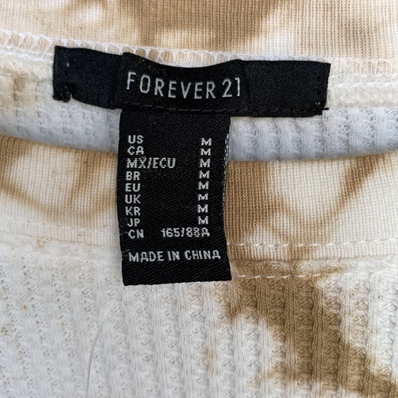 NWT FOREVER 21 WILDERNESS GRAPHIC CROP TOP WAFFLE KNIT LONG SLEEVE LOOSE FIT - Picture 6 of 6